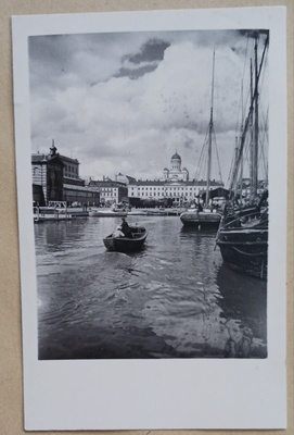 Helsinki, tulo Eteläsatamaan, pienvene, jaaloja, p. 1931