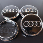 Audi vannekeskiöt – Kromireunus, Kromi-Musta – 77mm (4kpl - pikkukuva 3