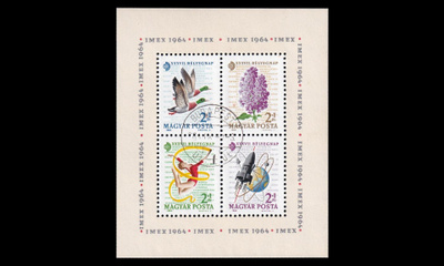 Unkari 2057-60BL42A o Postimerkkinäyttely blokki (1964)