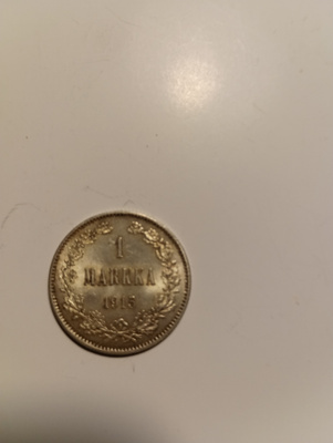 1915 hopeinen markan kolikko