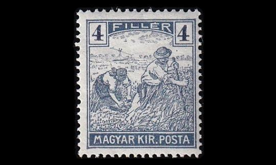 Unkari 212 * Viikatemies 4 f siniharmaa (1918)