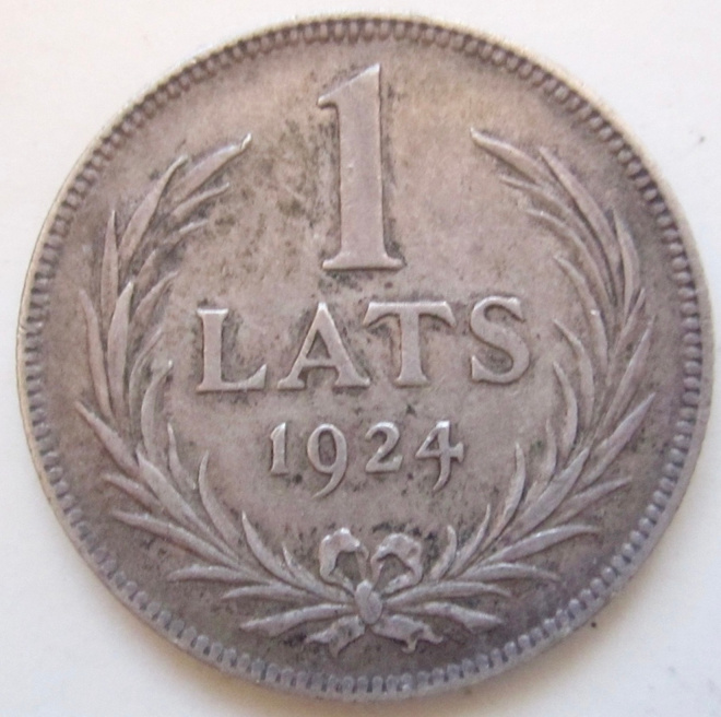 Latvia 1 Lats lati 1924 Hopeaa
