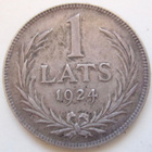 Latvia 1 Lats lati 1924 Hopeaa - pikkukuva 1
