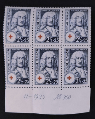 1936 Punainen Risti 2,5mk+25p numerokuusilo **