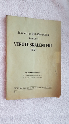Verotuskalenteri JÄMSÄ ja jämsänkoski 1971