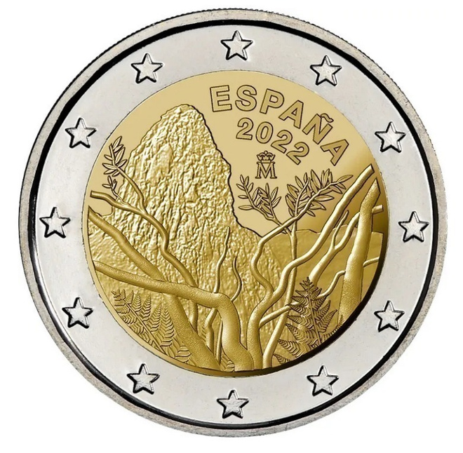 ** ESPANJA 2€ 2022 Garajonay pillerissä **