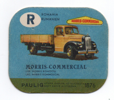 Kahvilappu. Paulig  MORRIS -COMMERCIAL
