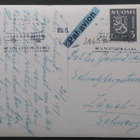 HKI - KAHLAAJA -veistos lentopostikortilla Sveitsiin 1951 - pikkukuva 2