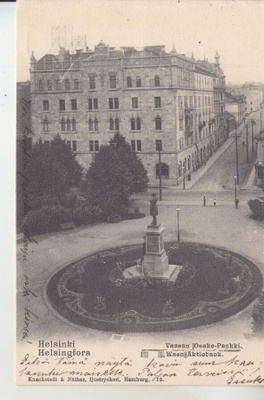 Helsinki Vaasanpankin talo 1903 kulkenut.