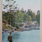 Helsinki, Villinki, herrahenkilö rannalla, vanha väripk ei p - pikkukuva 1