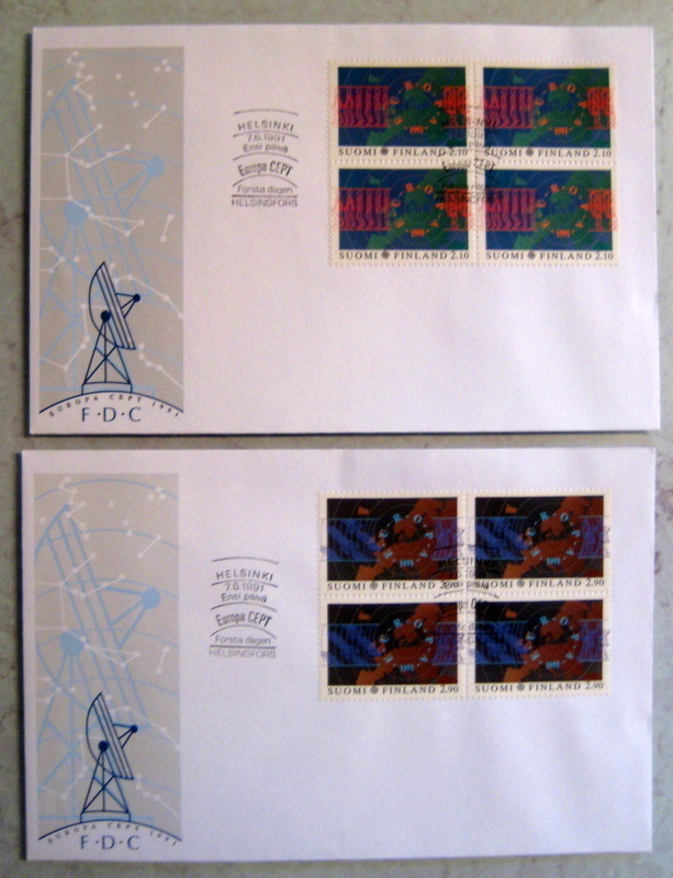 FDC 2 kpl Eurooppa CEPT nelilö 7.6.1991(71)