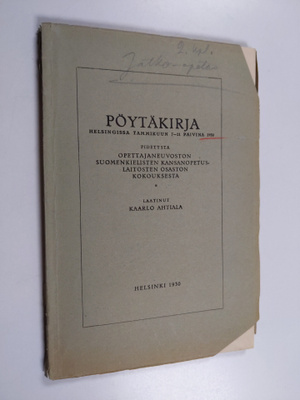 Pöytäkirja Helsingissä tammikuun 7-11 päivinä 1930 pidety...