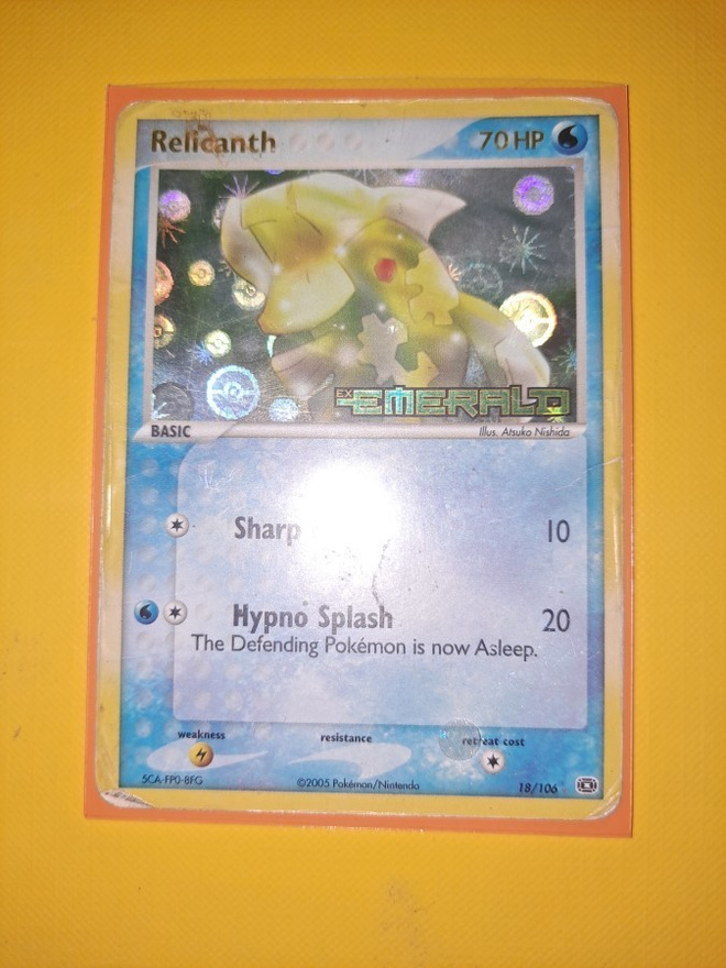 Relicanth 18/106 Stamped EX Emerald Rare Holo card