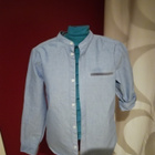 Vaaleansininen siisti 'kaulus'paita kokoa 146cm - pikkukuva 1