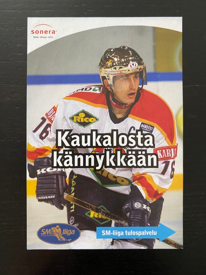 Ville Peltonen Jokerit mainoslappu