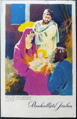 Joulukortti+evankeliumiteksti, Orimattila 1952