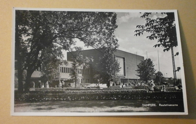 Tampere, Rautatieasema, aukiota, valokuvap, p. 1953 Ruotsiin