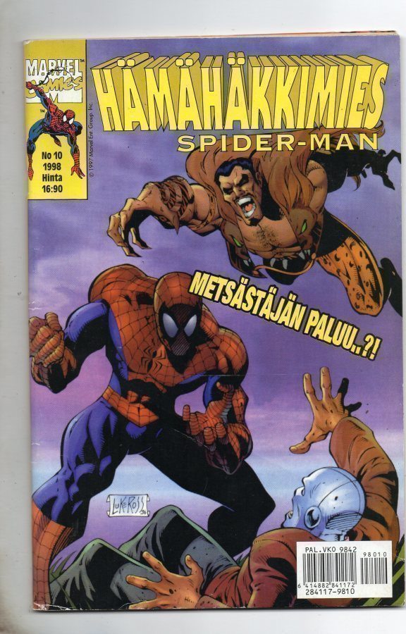 Marvel n:o 10 1998 Hämähäkkimies Spider-Man. Metsästäjän pal