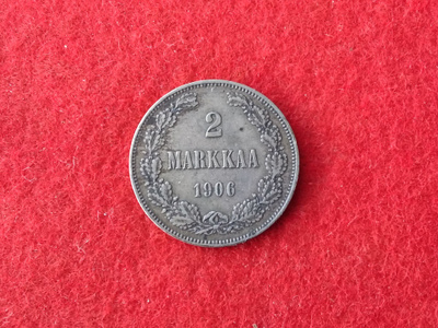 2. MARKKAA 1906 HOPEAA. SUOMI