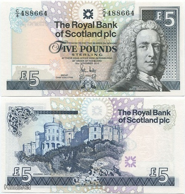 Skotlanti £5 2010 (P-352e) UNC