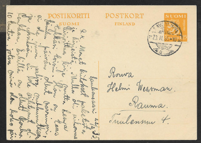 Postil. - Ehiö 1,25mk (LAPE 63) Savonlinna 23.2.1935