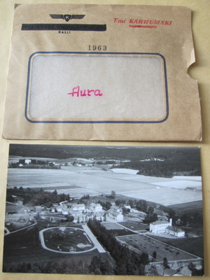 VANHA Postikortti Aura1963  Alkup.Mallikappale
