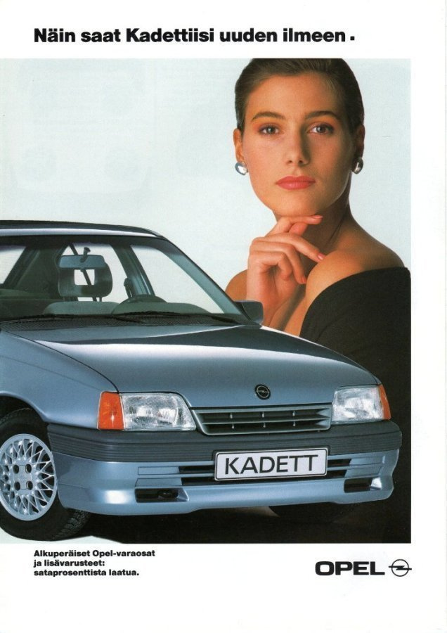 Opel Kadett korisarjat -esite 80-luvun lopusta