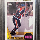 1987-88 Topps - #7 Esa Tikkanen ROOKIE CARD (RC) Oilers - pikkukuva 1