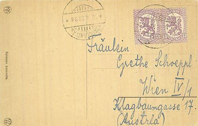 1921 60p pari postikortti Itävaltaan