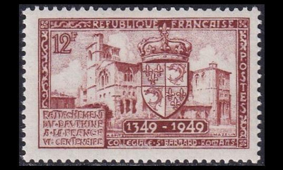 Ranska 844 ** Dauphiné kuuluminen Ranskaan 400v (1949)