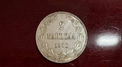 2 Markkaa 1908 hopea
