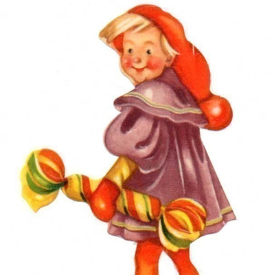 JOULUTONTTU / Tonttupoika ja suuri karamelli. 1940-50-l.
