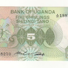Uganda  5 Shillings 1982 pakkasileä seteli - pikkukuva 2