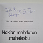 Risto Rumpunen ym. : Nokian mahdoton mahalasku (signeerattu) - pikkukuva 3