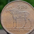 Norja 5 Ore 1962. Ronssivärinen kolikko. Halkaisija - 26 mm - pikkukuva 5