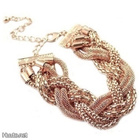 515 .. Vintage Retro Fashion Golden Twisted .. Rannekoru - pikkukuva 1
