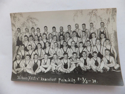 Valokuva Painijoukkue Viesti Voikkaa Kuusankoski Kouvola1930