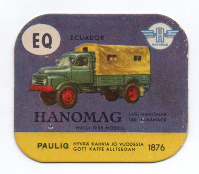 Kahvilappu Paulig HANOMAG
