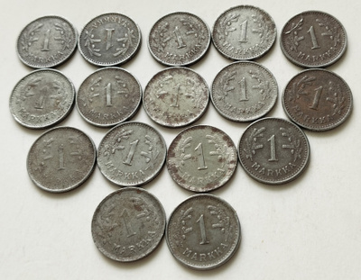 1 mk fe v. -43-50, 33 kol, 7 eri vuotta