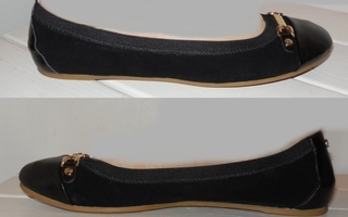 39 - Juicy Couture mustat nahkaiset ballerinat * UUDET