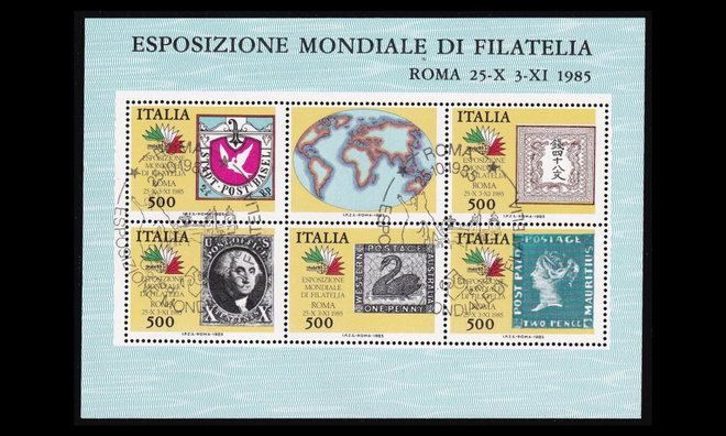 Italia 1954-8BL2 o Postimerkkinäyttely (1985)