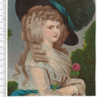 * upea lady ja hattu , vanha kuva (kiiltokuva?) 18 x 14 cm * - pikkukuva 1