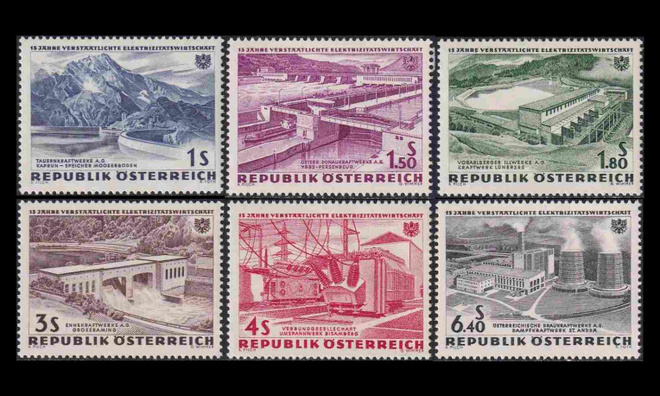 Itävalta 1103-8 ** Sähkölaitoksia (1962)