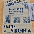 VANHA Elokuvajuliste Sankari Virginiasta 1941 Errol Flynn - pikkukuva 1