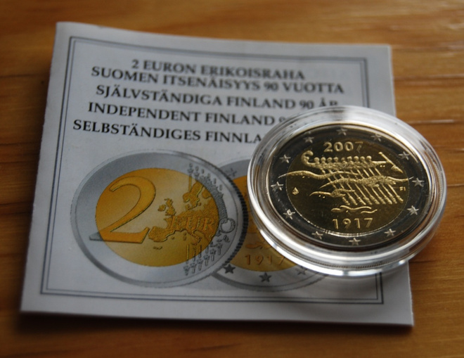 2 euroa Suomi 2007 - Suomen itsenäisyys 90v Proof