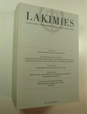 Lakimies, 99. vuosikerta (2001), numerot 1-8 (numerot 6 j...