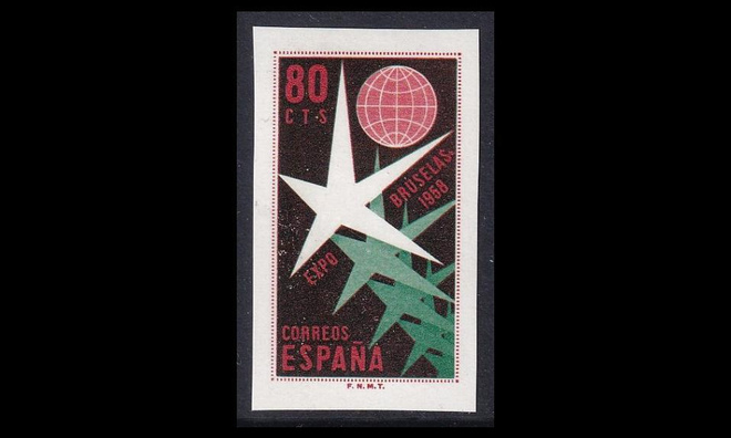 Espanja 1119 ** Postimerkkinäyttely 80 C (1958)