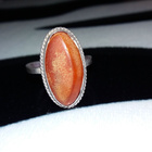 Vintage desing Venäläinen Hopea Meripihka sormus Amber 875 I - pikkukuva 1