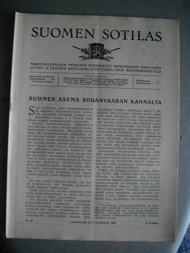Suomen Sotilas Nro 34/1926 (15.3)