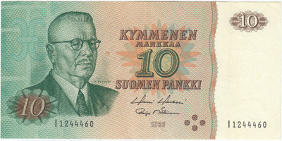 10 Markkaa 1980 I-sarjaa, kl.5